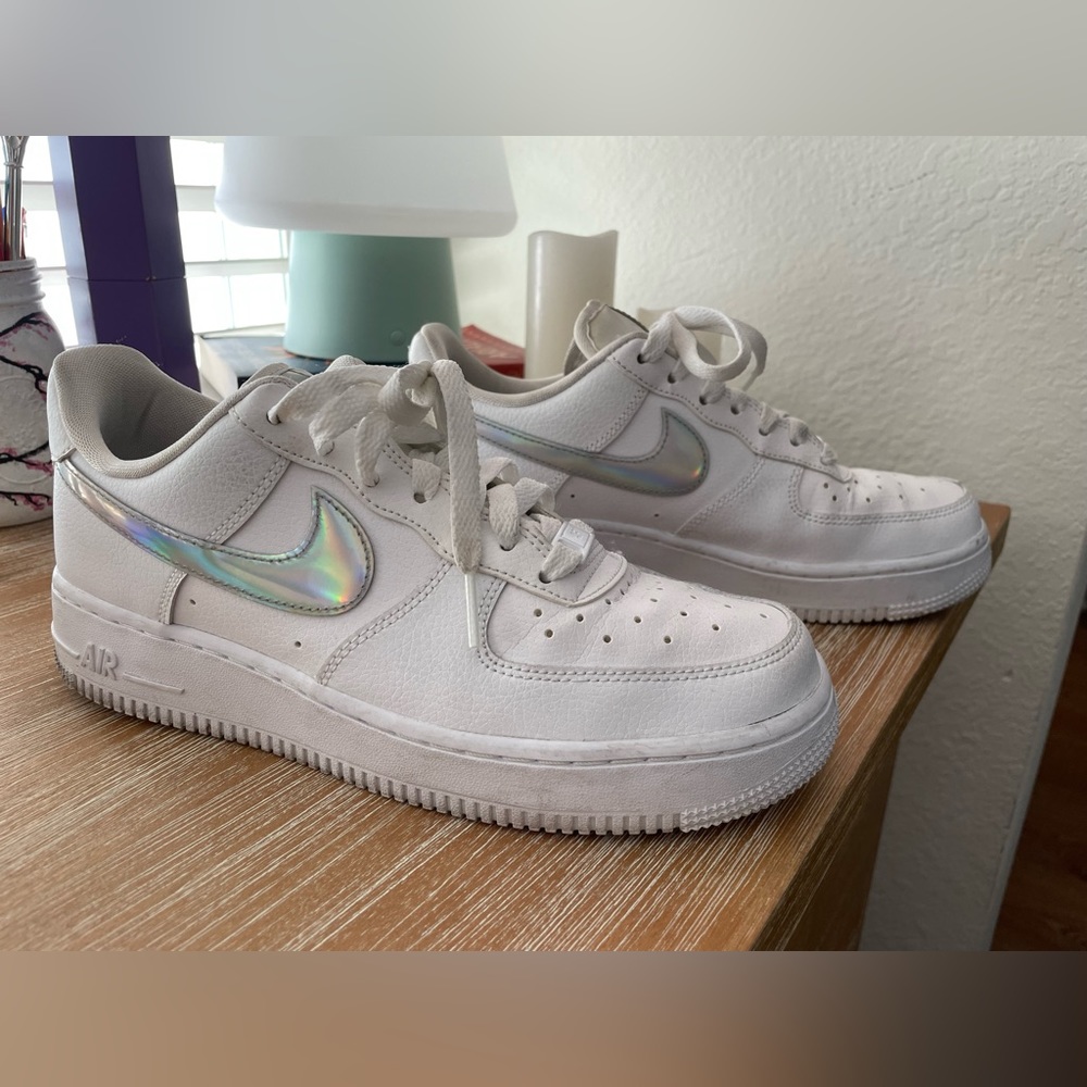 white air force 1 with holographic